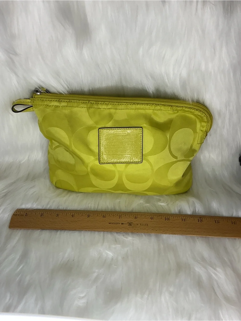 Coach Large Yellow Signature Cosmetic Pouch F77321